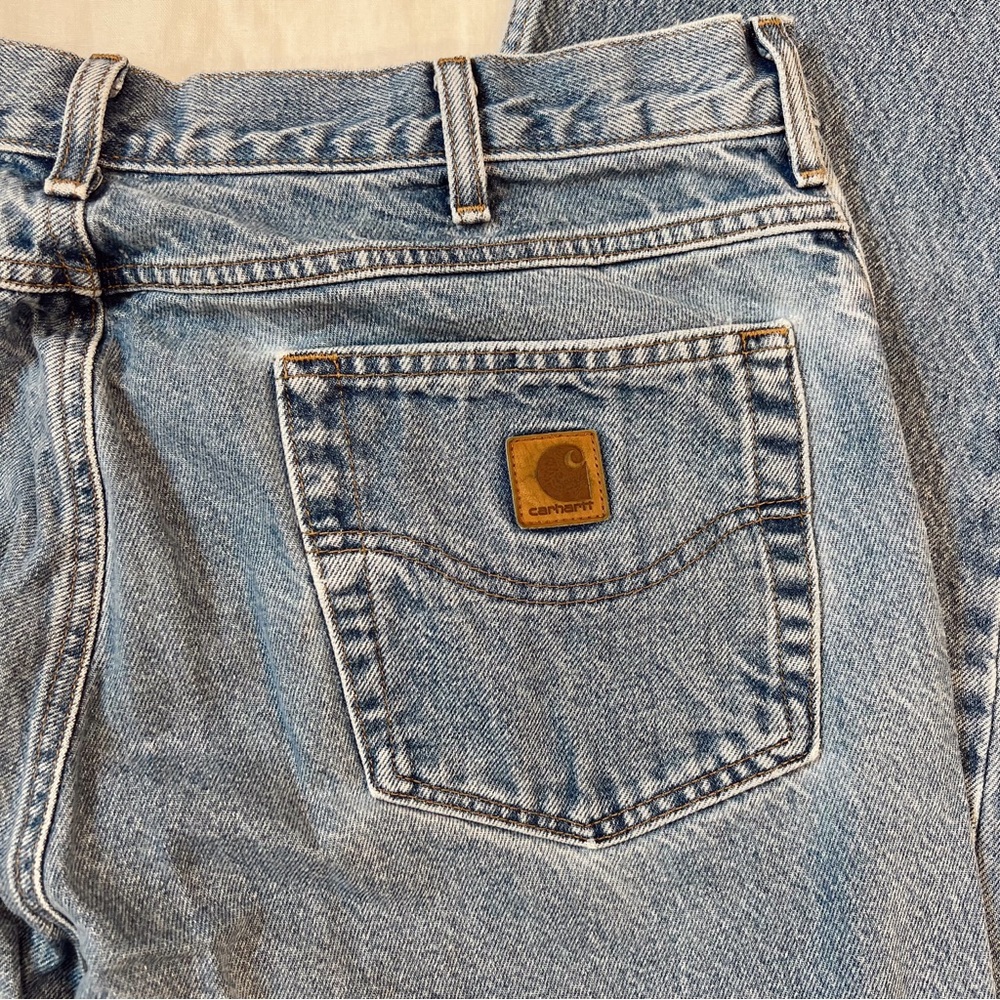 Vintage 90s Carhartt‎ Light Wash Traditional Fit Jeans Size 36x32 B17-DST - Picture 6 of 10